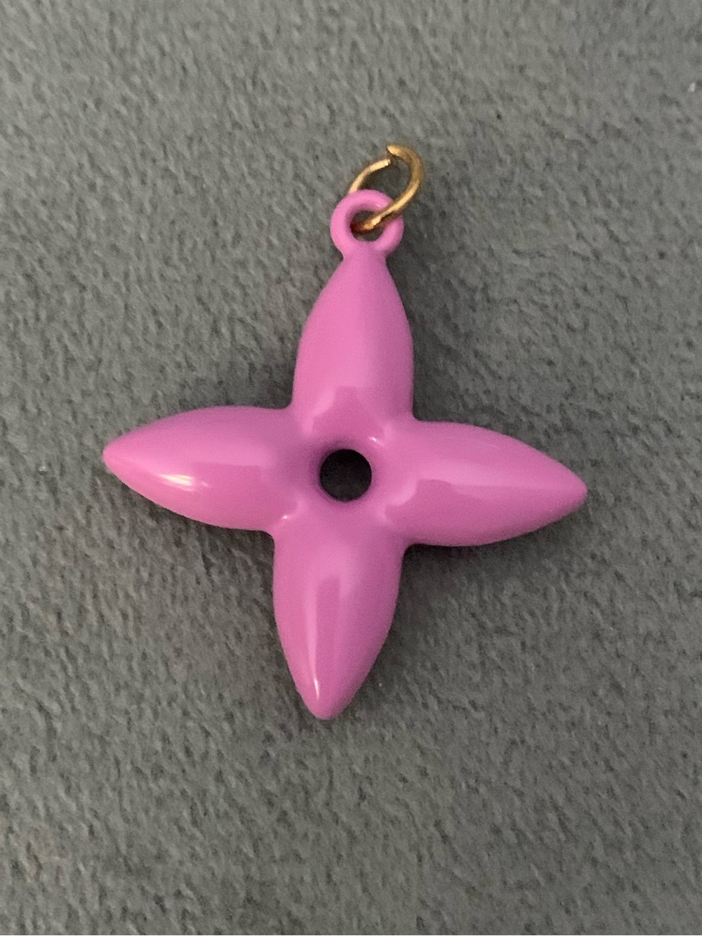 Double-Sided Pink Flower Charm Pendant